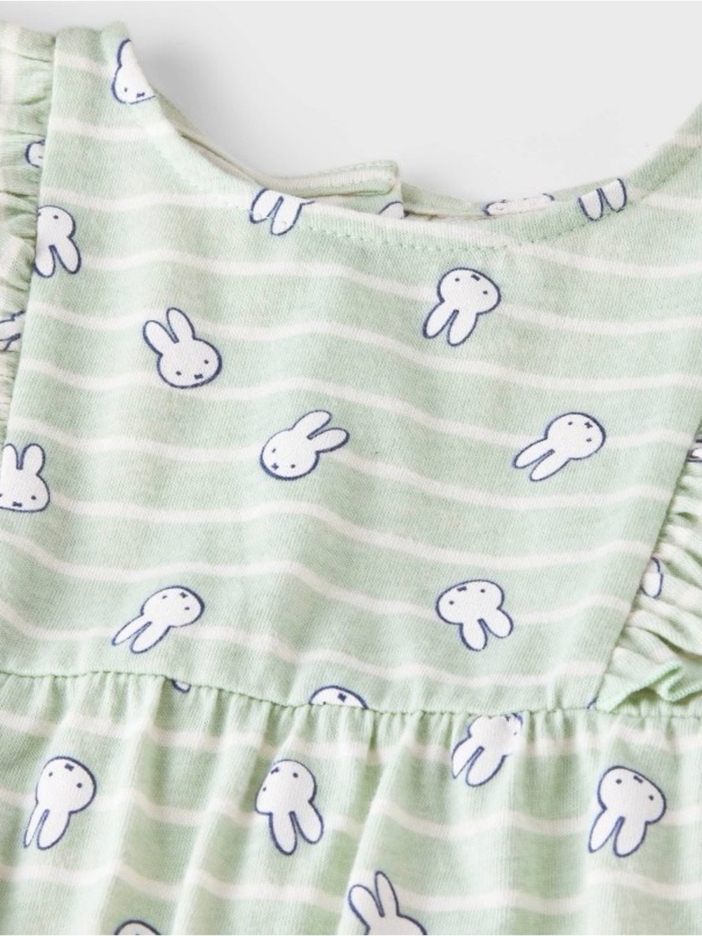 Baby Toddler Girl Miffy Mint Green Striped Romper - Picture 3 of 4